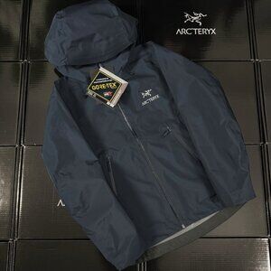 Men's Arcteryx Jacket Black Waterproof Breathable Hooded Hard Shell Jacket